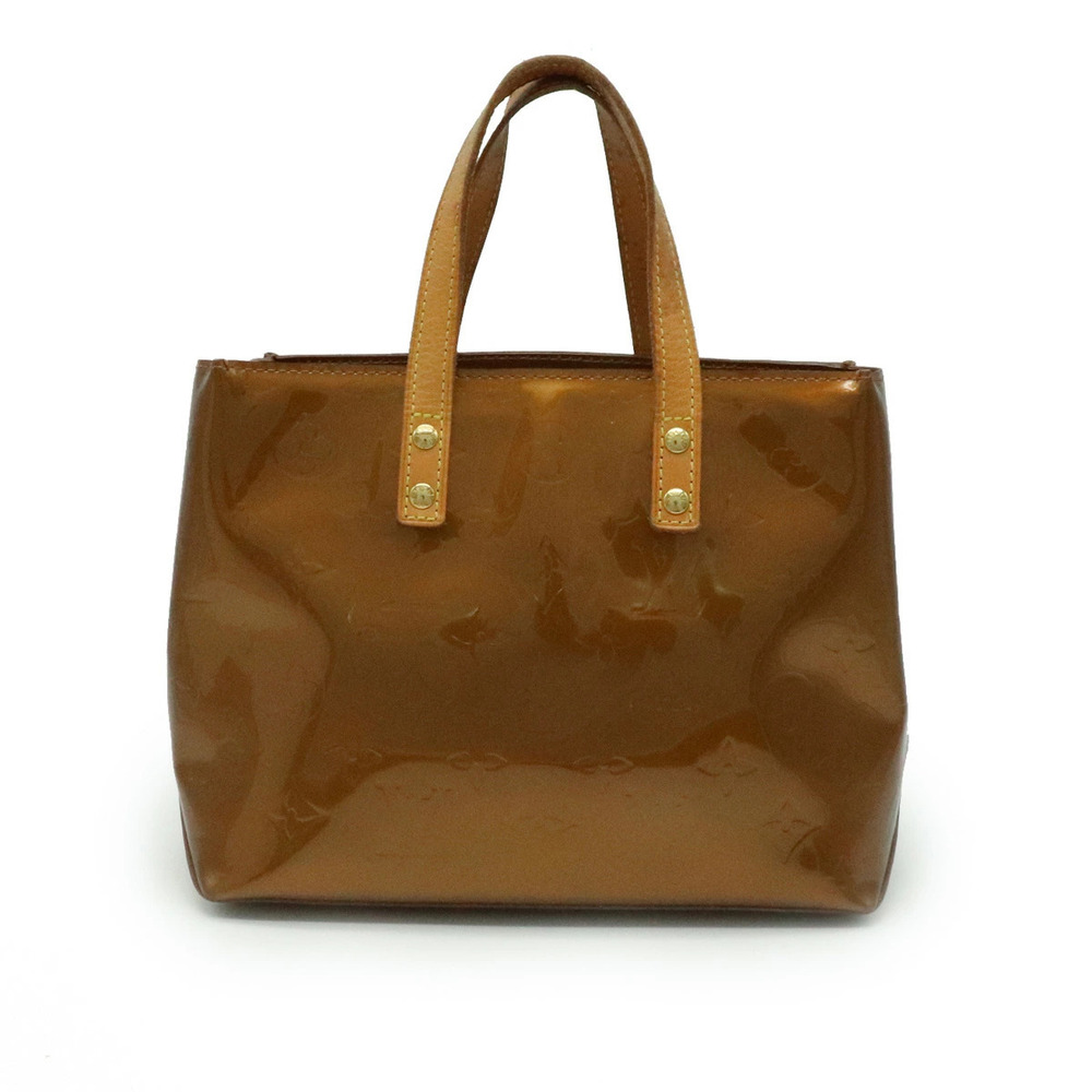 Louis Vuitton Vernis Lead Handbag Tote Bag Enamel Calf Bron White